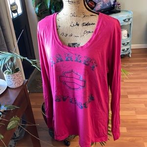 Harley Davidson long sleeve tee w/ wings & corset